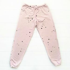 Chaser Light Pink Glitter Star Jogger Sweatpants